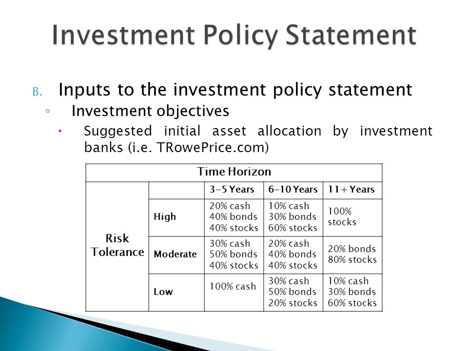 Investment and risk tolerance essay